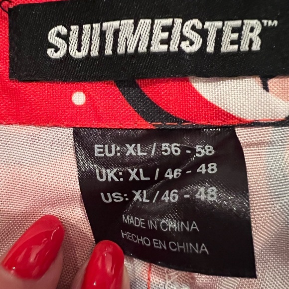 Suitmeister Festive Red Santa Blazer and pants set, size 46-48, EUC, Christmas - Picture 7 of 15